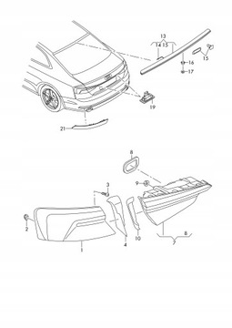 8W6945256B OSŁONA ŚWIATŁA TYŁ PRAWA AUDI A5 F5 8W6