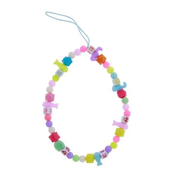 КУЛОН ДЛЯ ТЕЛЕФОНА, РАЗНОЦВЕТНЫЕ БУСЫ, Шнурок