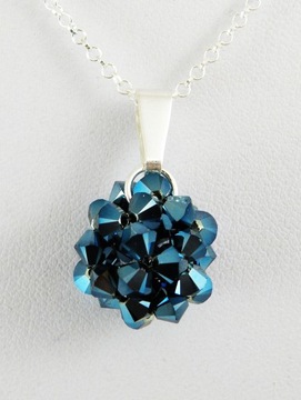 Wisiorek zawieszka kryształy SWAROVSKI granatowy