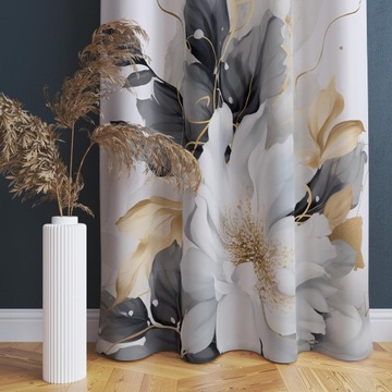 Готовые шторы на гидах 140x250 Занавес цветы 225