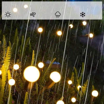 4x солнечные светлячки, садовые лампы 15LED
