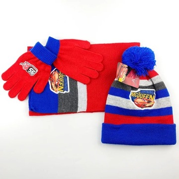 3pcs/Disney Kids Spiderman Hat Glove Set Boys Autumn Winter Knitted