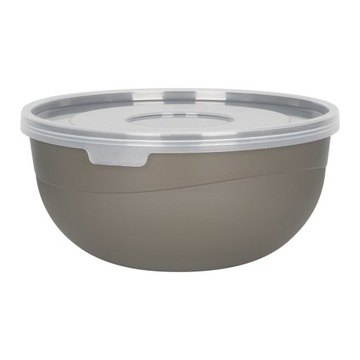 MISECZKA MISKA KUCHENNA PLASTIKOWA DO ŻYWNOŚCI Z POKRYWKĄ 0,7L 14CM BRĄZOWA