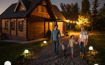 4x Солнечная садовая лампа БЕЛЫЙ СВЕТОДИОДНЫЙ ШАР