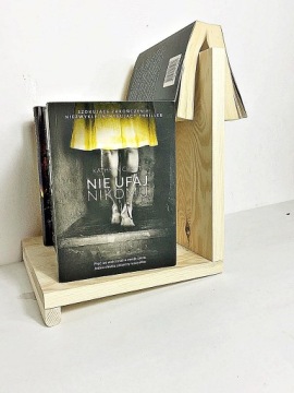 ДЕРЕВЯННАЯ книжная полка, подставка для газет, 0203