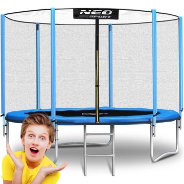TRAMPOLINA OGRODOWA 6ft/183cm Z SIATKĄ ZEWNĘTRZNĄ I DRABINKĄ NEO SPORT