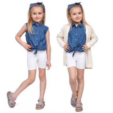 DZIECIĘCE LEGGINSY 1/2 KRÓTKIE GETRY BIAŁE 128