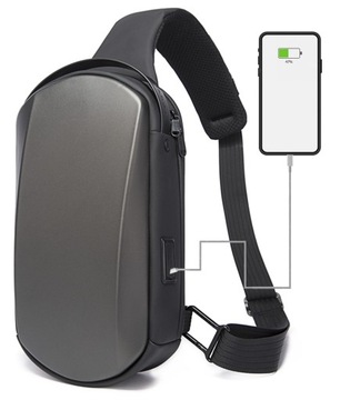 Antykradzieżowy PLECAK na JEDNO ramię TSA USB