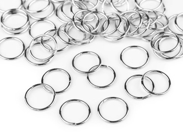 BAZA do BIŻUTERII kółko 12mm METALOWE srebrne 10szt
