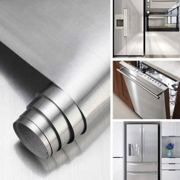 ДЕКОРАТИВНАЯ БУМАЖНАЯ САМОКЛЕЯЩАЯСЯ СЕРЕБРЯНАЯ ФОЛЬГА ДЛЯ ХОЛОДИЛЬНИКОВ И КУХОННЫХ ШКАФОВ