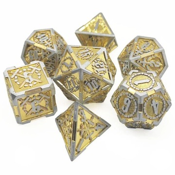 WIARA PALADYNA ZESTAW 7 METALOWYCH KOŚCI KOSTEK RPG