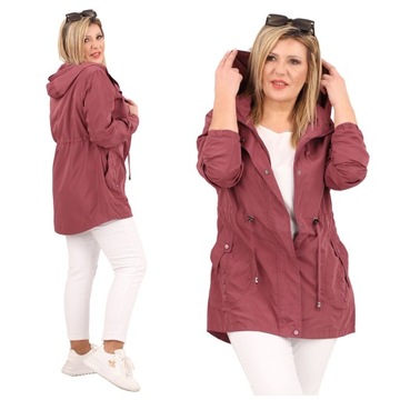 KURTKA DAMSKA PARKA CIENKA PRZEJŚCIOWA Z KAPTUREM