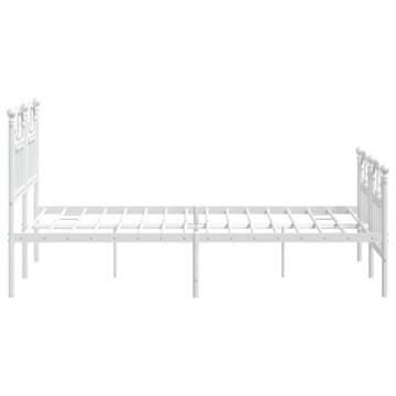 Металлический каркас кровати с изголовьем и изножьем, белый, 120х200 см Lumarko!