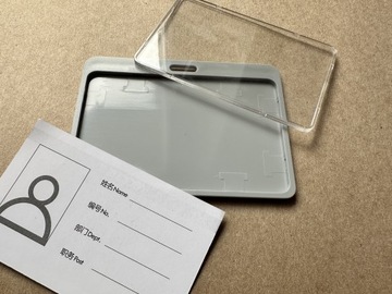 Holder Etui Poziomy na karty identyfikator Popiel 2szt.