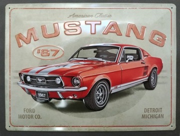 Вывеска FORD MUSTANG GT '67, жесть, 40x60
