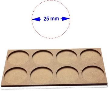 Movement Tray 25 mm 2x4x25 HDF/MDF / 110x60mm Trays 2 szt.