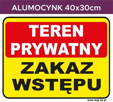 Tabliczka BHP 40x30cm TEREN PRYWATNY#043A