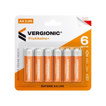 BATERIE ALKAICZNE 6 SZT R6 AA VERGIONIC