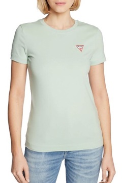 GUESS T-Shirt damski Mini Triangle Zielony r M