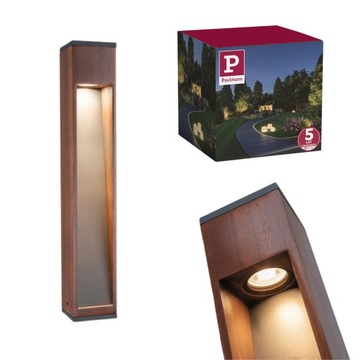 Słupek ogrodowy TRABIA 60cm GU10 3.5W 230lm 3000K IP44 230V DREWNO PL94678