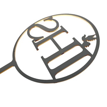 Топпер для первого причастия на торт причастия, золото IHS, в круге, причастие, золотое зеркало