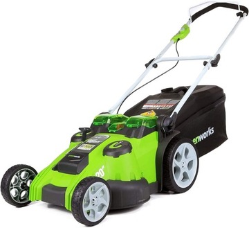 Kosiarka akumulatorowa Greenworks 40V 49 cm, z dwoma ostrzami i koszem 60L