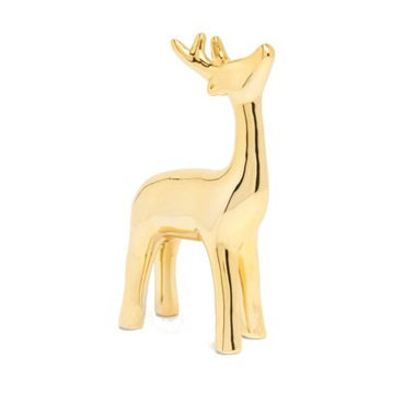 Dekoracja świąteczna Renifer złoty Złota figurka stojący renifer 17 cm