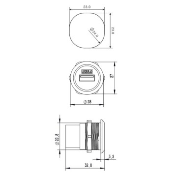 Gniazdo USB3.0 Roxtone RAU3D24-C