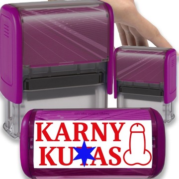 PIECZĄTKA FIOLETOWA AUTOMATYCZNA NAPIS KARNY KU*AS GADŻET ŚMIESZNA