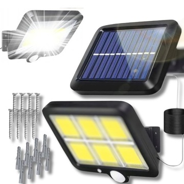 LAMPA SOLARNA LED Z CZUJNIKIEM RUCHU I ZMIERZCHU + OSOBNY PANEL