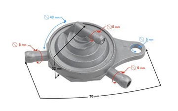 Топливный насос, кран, SCOOTER ORLANDO, 3 порта