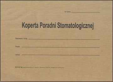 KOPERTA PORADNI STOMATOLOGICZNEJ 100 SZT