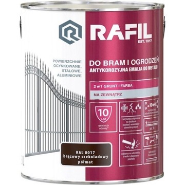 FARBA RAFIL BRAMA I OGRODZENIA BRĄZ PÓŁMAT 0,9L