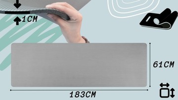 КОВРИК ДЛЯ ФИТНЕСА-ЙОГИ С РУЧКОЙ, ТОЛЩИНА 183Х61СМ, ПОДДЕРЖКА, ПРОТИВОСКОЛЬЖЕНИЕ