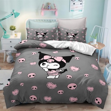 ZESTAW POŚCIELI Z WZOREM SANRIO KUROMI KUROMI MELODY POSZEWKA NA KOŁDRĘ
