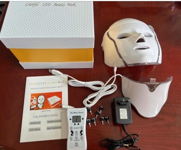 СВЕТОДИОДНАЯ МАСКА 7 ЦВЕТОВ СВЕТОДИОДНАЯ МАСКА СВЕТОТЕРАПИЯ ПОДХОДИТ ДЛЯ ЛИЦА И ШЕИ