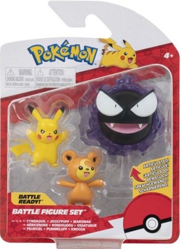 FIGURKI POKEMON 3-PAK GASTLY PIKACHU TEDDIURSA