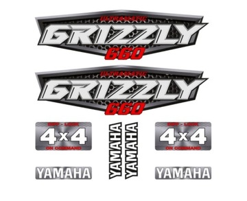 Zestaw naklejek Yamaha Grizzly 660 kolor srebrny