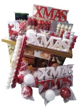 OZDOBY ŚWIĄTECZNE 100SZT LAMPKI LED + SKRZYNIA !!!