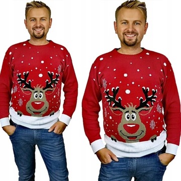 Modn ŚWIĄTECZNE SWETRY MĘSKIE GWIAZDKA RENIFER 3XL