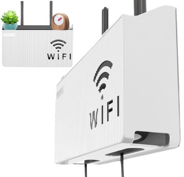 PÓŁKA NA ROUTER WIFI SWITCH BIAŁA UCHWYT ŚCIENNY