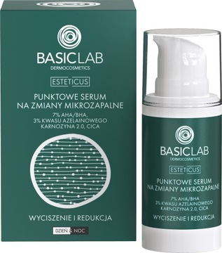 BASICLAB SERUM PUNKTOWE TRĄDZIK PRZEBARWIENIA ZASKÓRNIKI