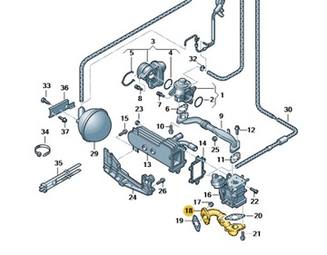 ТРУБКА EGR 03G131521T BKP BKD AZV 2.0 TDI 140KM