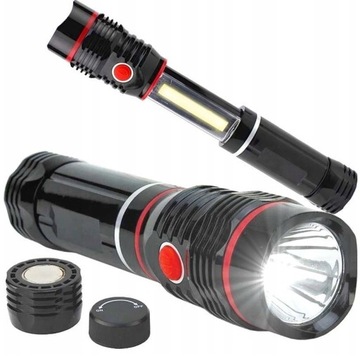 LATARKA LED+COB TAKTYCZNA Z MAGNESEM WARSZTATOWA DLA MECHANIKA MAJSTERKOWI