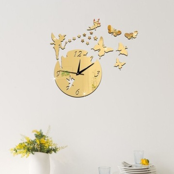 3D Stereo Wall Clock Mirror Sticker DIY Fashi