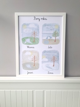 3 обучающих плаката с алфавитом, числами месяцев, цифрами Монтессори, A3