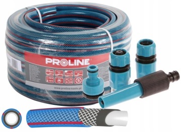PROLINE 4-слойный садовый шланг 1/2 дюйма, 20 м + наконечники, соединители, дождеватель