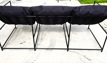 Диван Лофт Сьерра для террасы в гостиную, бело-черный