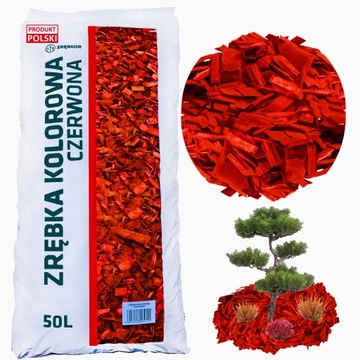 Щепа декоративная Декоративная Красная 50л Щепа