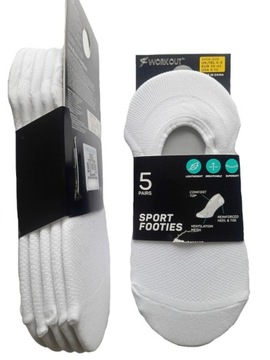 PRIMARK 5x mikrostopki STOPKI sportowe BIAŁE 35-38
